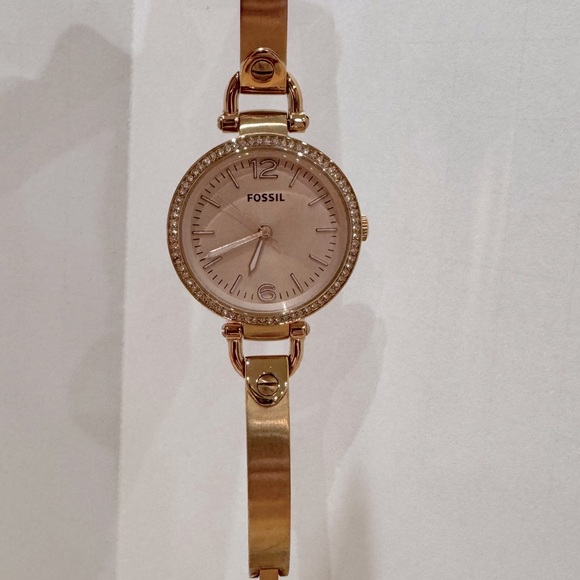 Fossil Rose Gold and pink Watch Early 2000s Y2k - Picture 6 of 6